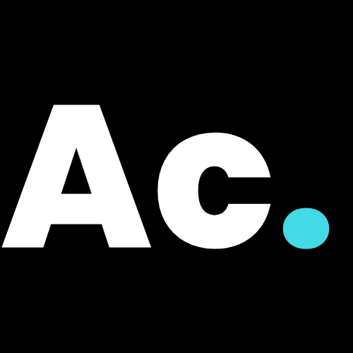 Image d'un texte avec l'inscription "Ac." en blanc avec le point bleu. L'abréviation "Ac. est pour désigner le produits "gouttières d'acier".